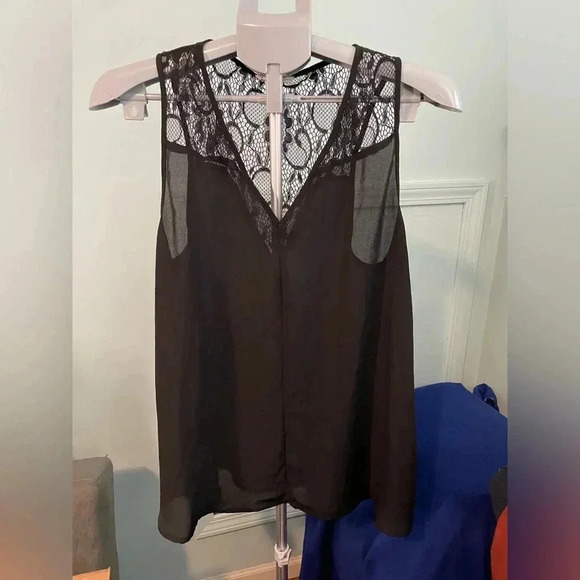 Sophie rue size large black lace tank top Bin 11‎ - Picture 1 of 11
